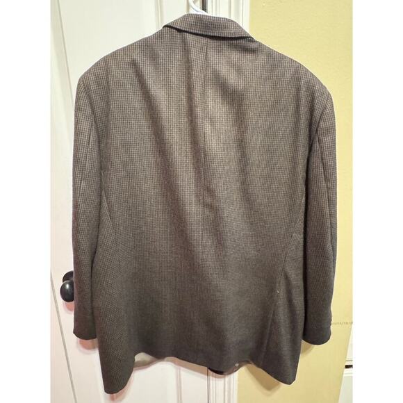 Oscar De La Renta Men's 100% Wool Blazer Sports Coat Brown Houndstooth Sz 46R - Picture 14 of 16